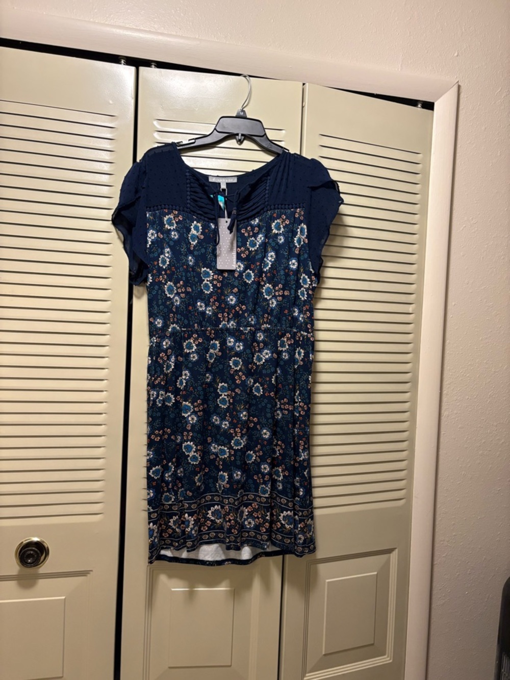 Floral Navy Short-Sleeve Women’s Dress